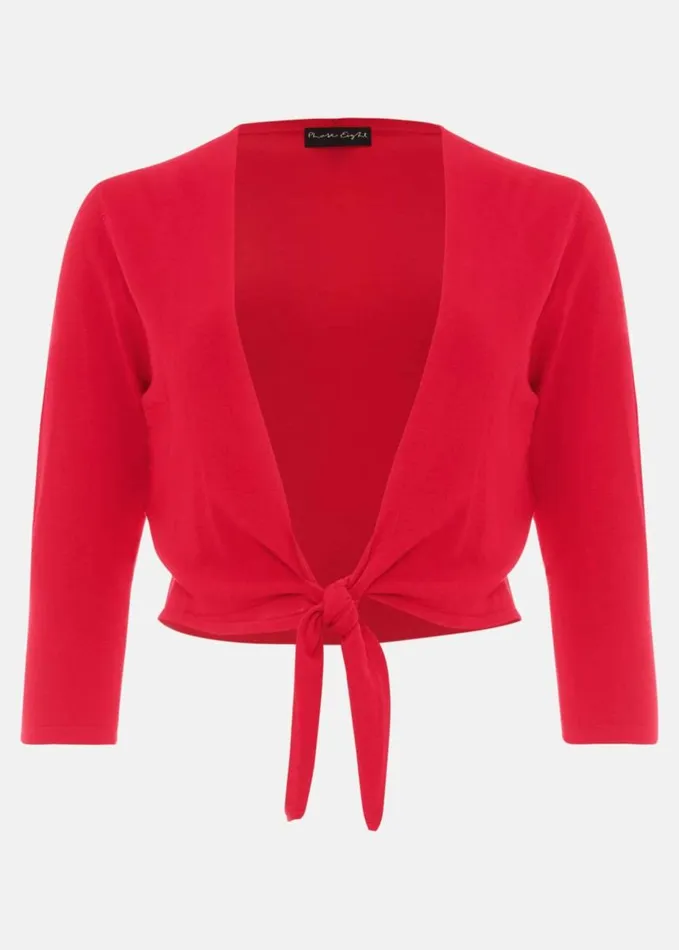 Phase Eight Ana Tie Front Knit Cover Up Coral Women Knitwear