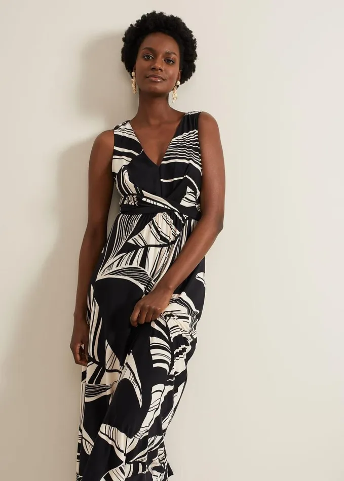 Phase Eight Artemis Abstract Maxi Dress Blackmulti Women Dresses
