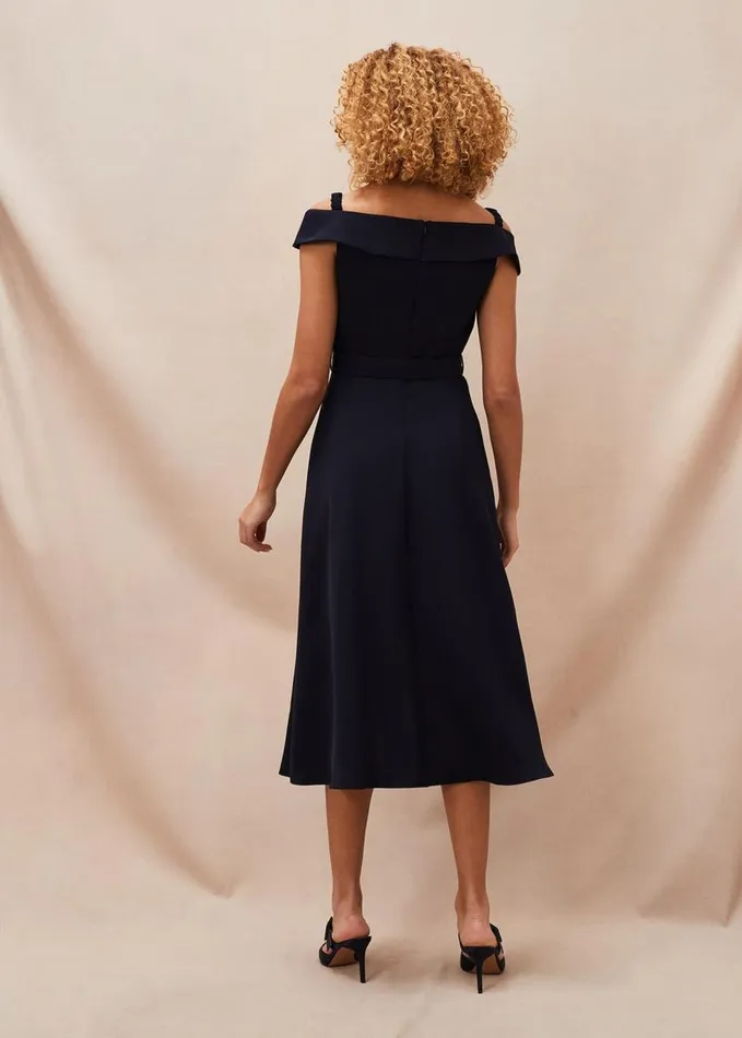 Phase Eight Ashleigh Bardot Dress Navy Women Dresses