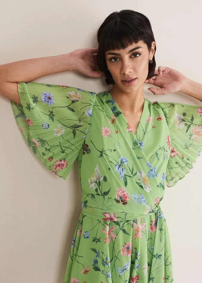 Phase Eight Astoria Floral Playsuit Greenmulti Women Dresses
