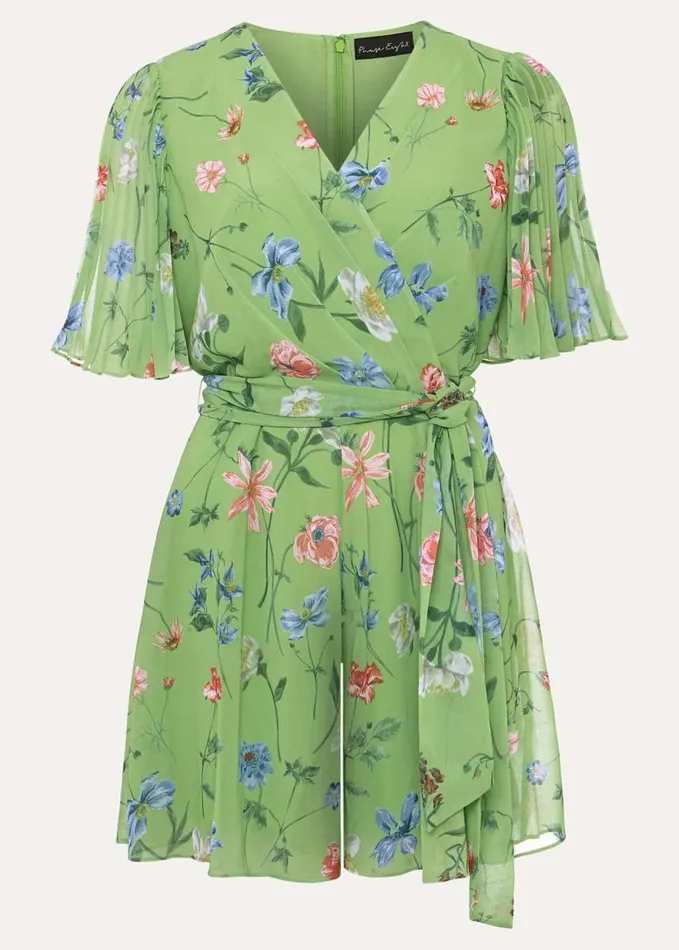 Phase Eight Astoria Floral Playsuit Greenmulti Women Dresses