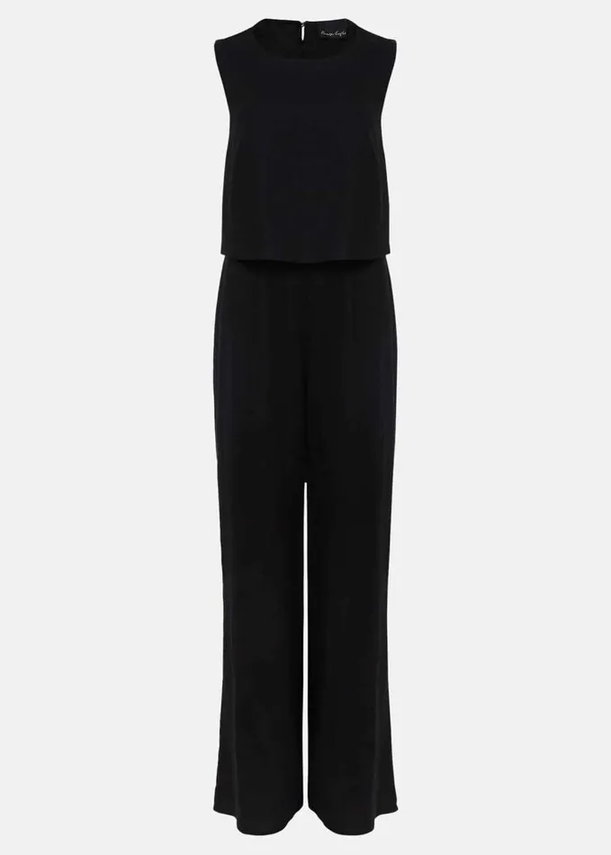 Phase Eight Aubrey Black Linen Wide Leg Jumpsuit Black Women Dresses