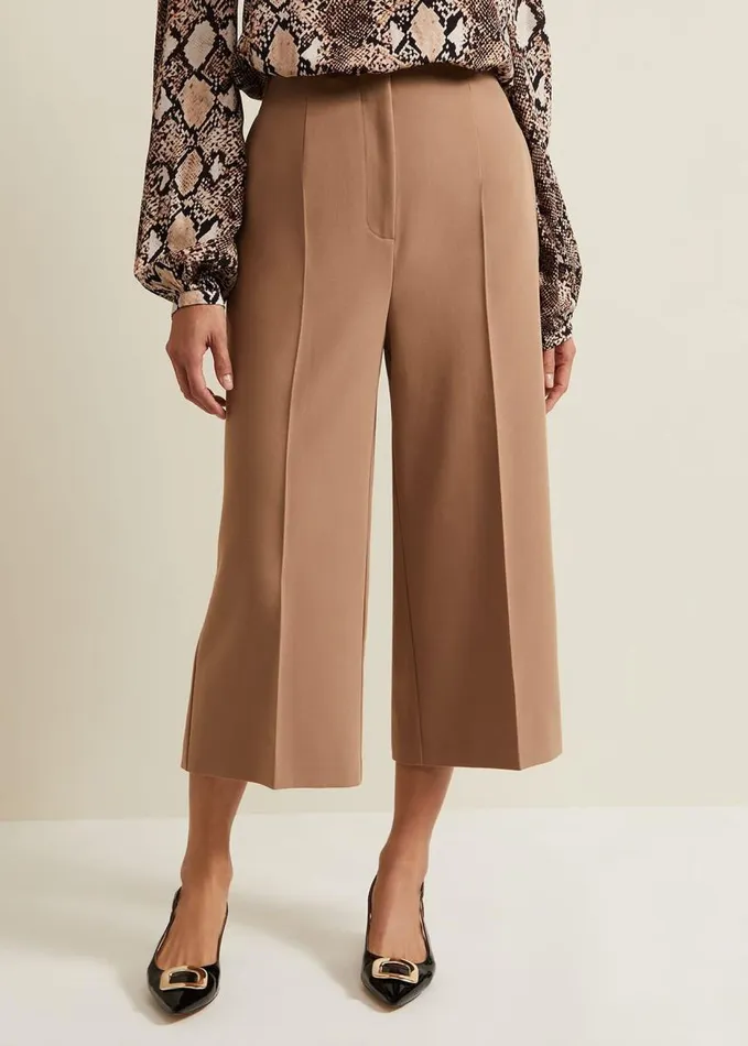 Phase Eight Aubrielle Clean Crepe Culotte Camel Women Trousers