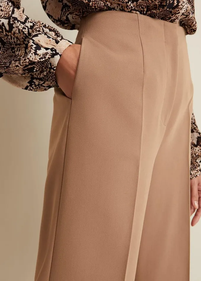 Phase Eight Aubrielle Clean Crepe Culotte Camel Women Trousers