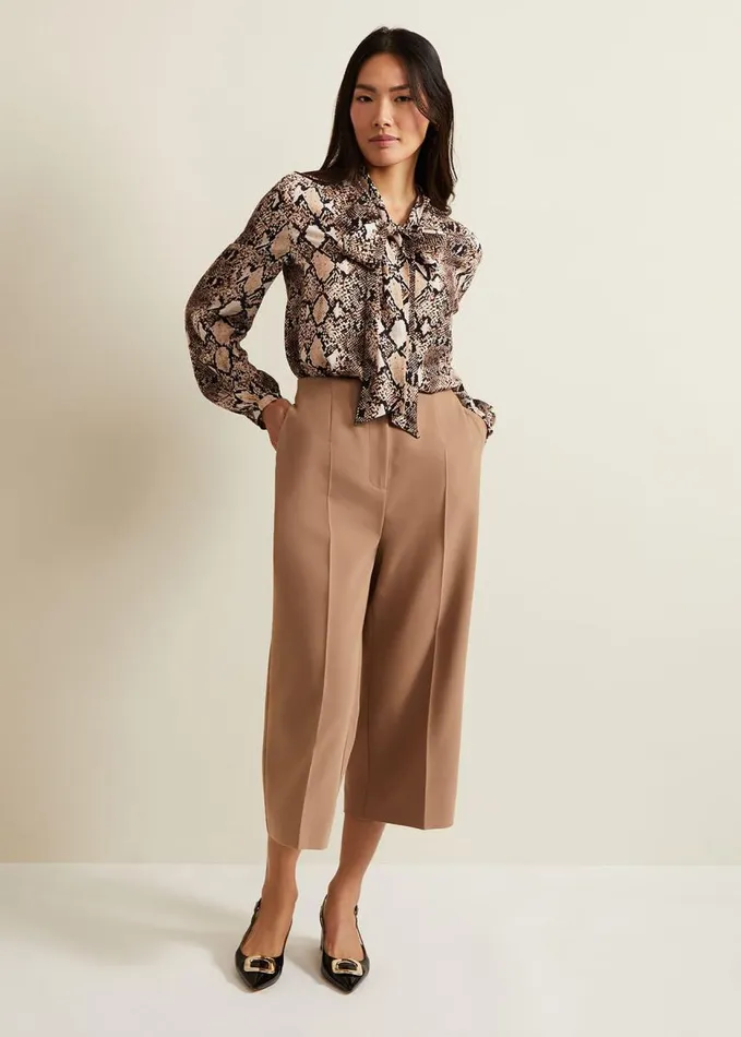 Phase Eight Aubrielle Clean Crepe Culotte Camel Women Trousers