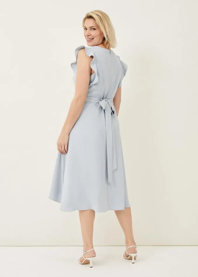 Phase Eight Aurelia Belted Eclipse Hem Dress Mineral Women Dresses