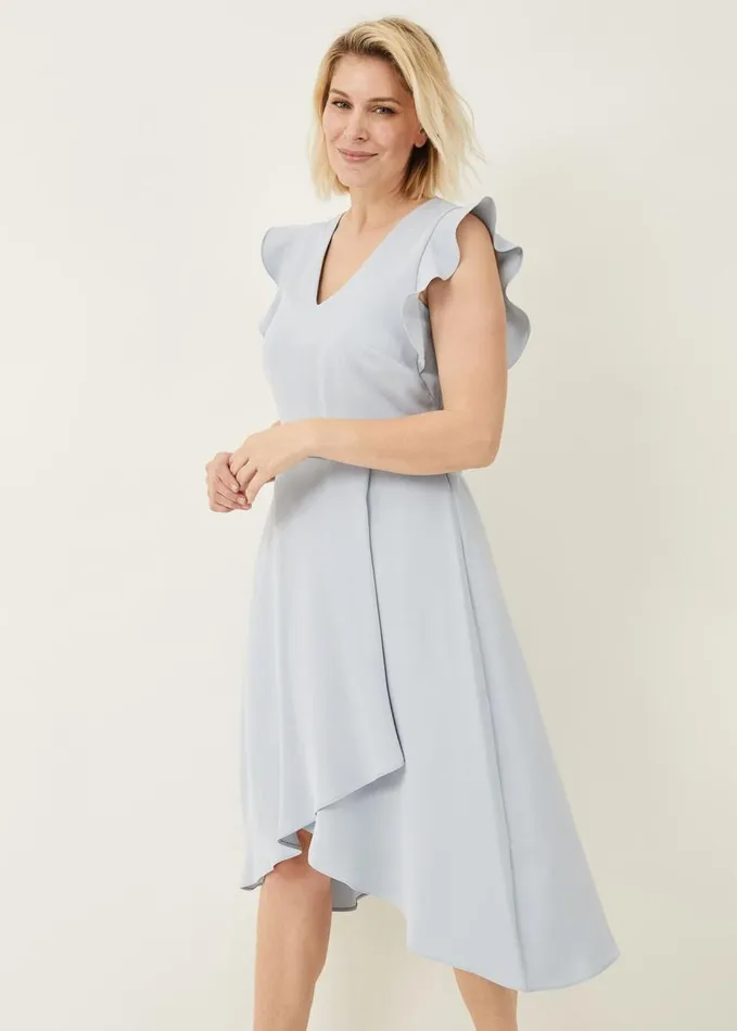 Phase Eight Aurelia Belted Eclipse Hem Dress Mineral Women Dresses