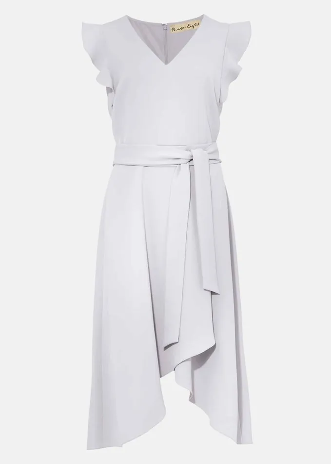 Phase Eight Aurelia Belted Eclipse Hem Dress Mineral Women Dresses