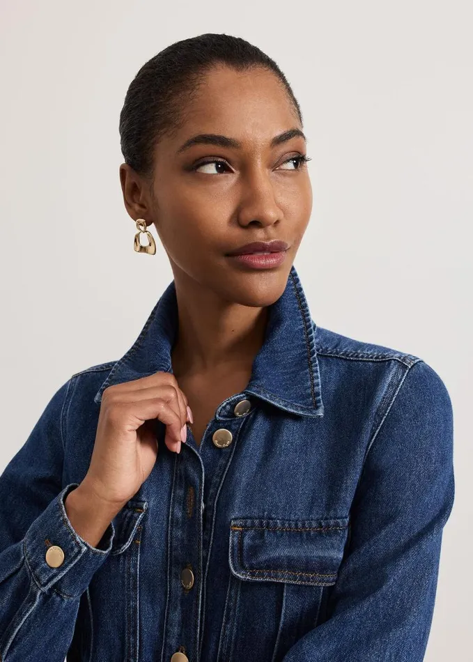 Phase Eight Avalon Denim Utility Jumpsuit Dark Wash Women Dresses