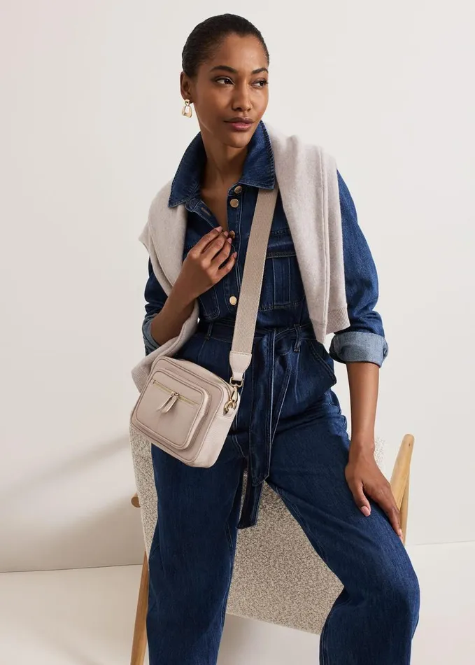 Phase Eight Avalon Denim Utility Jumpsuit Dark Wash Women Dresses