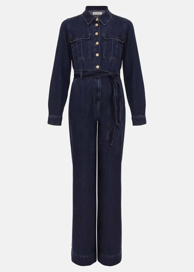Phase Eight Avalon Denim Utility Jumpsuit Dark Wash Women Dresses