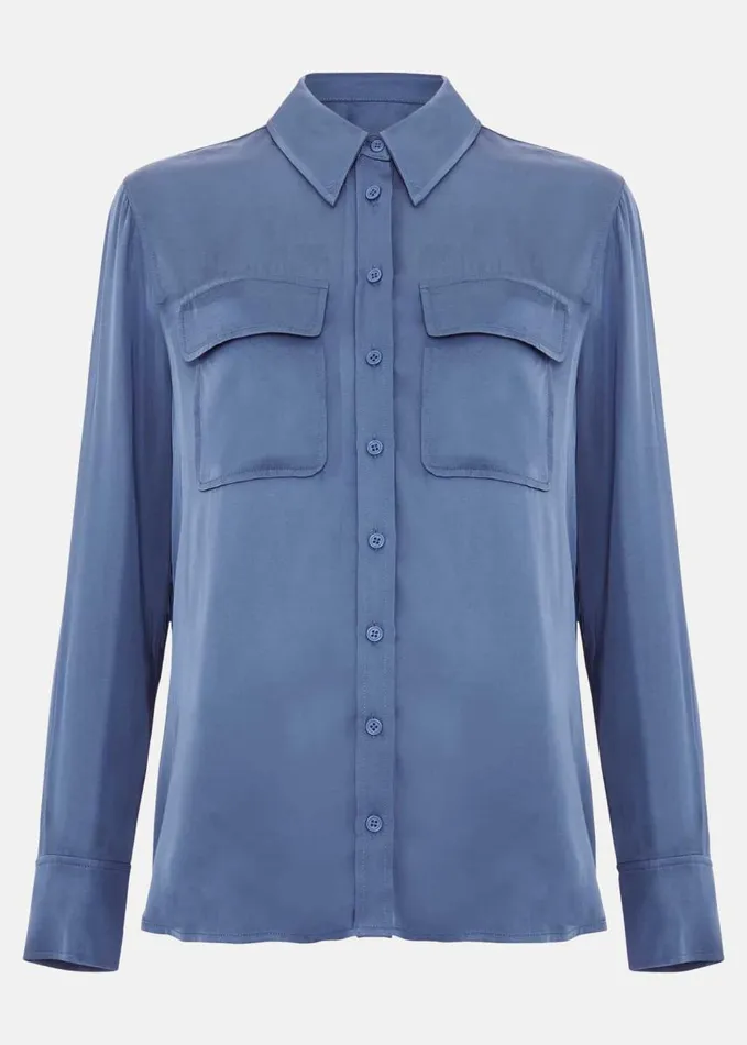 Phase Eight Avianna Utility Shirt Blue Women Shirts and Blouses