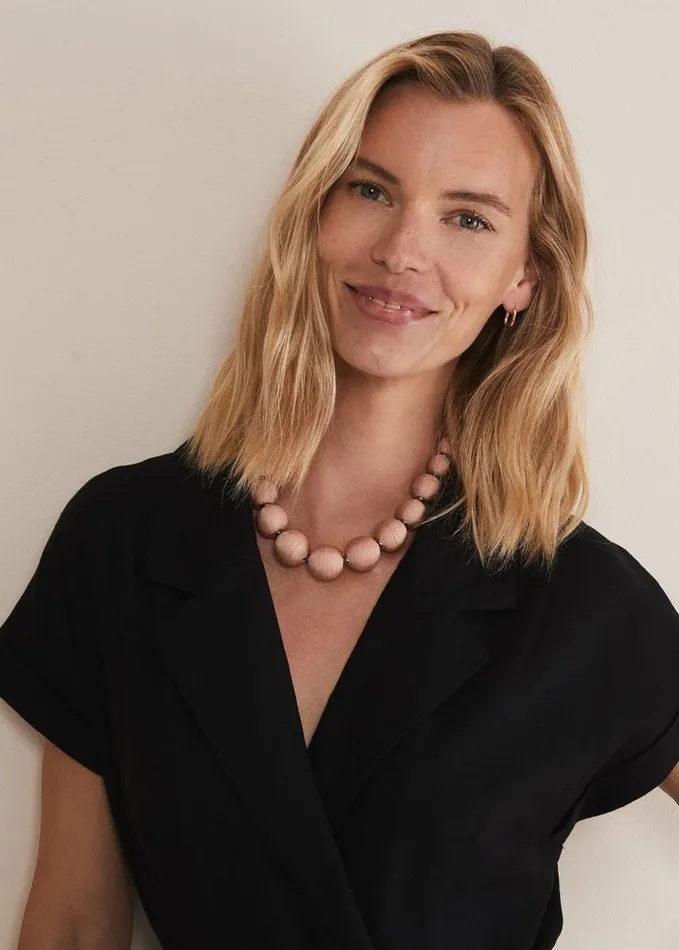 Phase Eight Beaded Necklace Pale Pink Women Jewellery