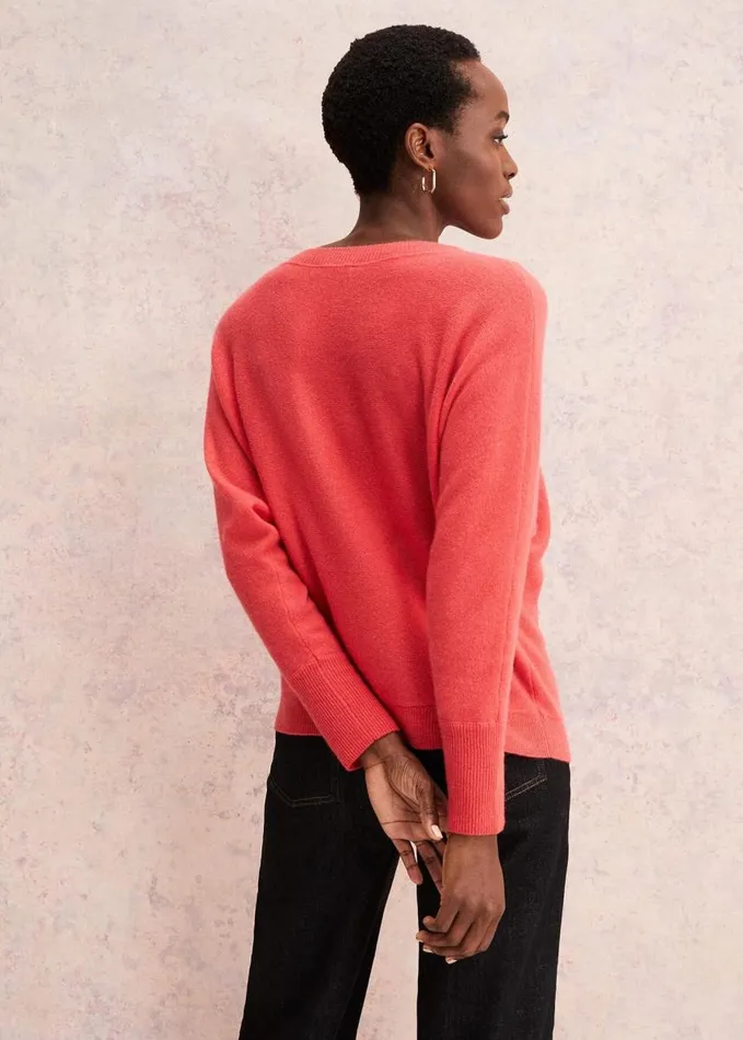 Phase Eight Beatrice Cashmere Jumper Coral Women Knitwear
