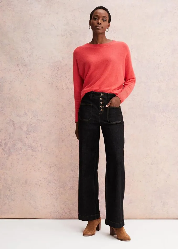 Phase Eight Beatrice Cashmere Jumper Coral Women Knitwear