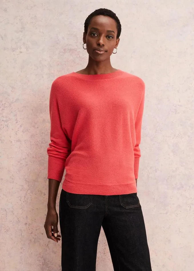 Phase Eight Beatrice Cashmere Jumper Coral Women Knitwear