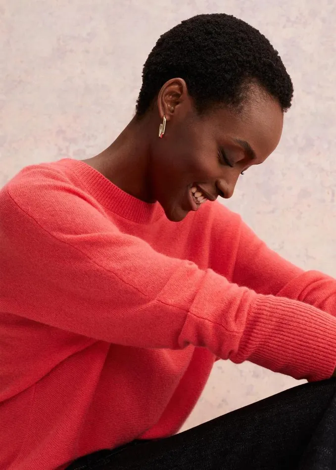 Phase Eight Beatrice Cashmere Jumper Coral Women Knitwear