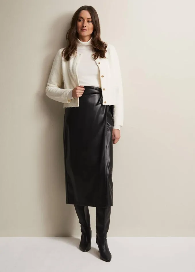 Phase Eight Bethina Boucle Cardigan Ivory Women Knitwear