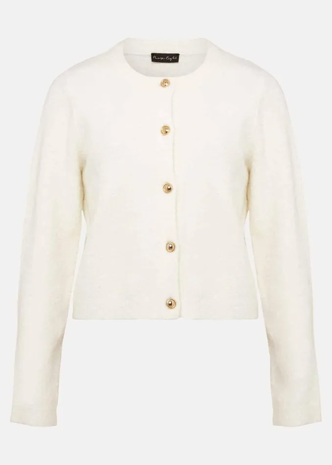Phase Eight Bethina Boucle Cardigan Ivory Women Knitwear