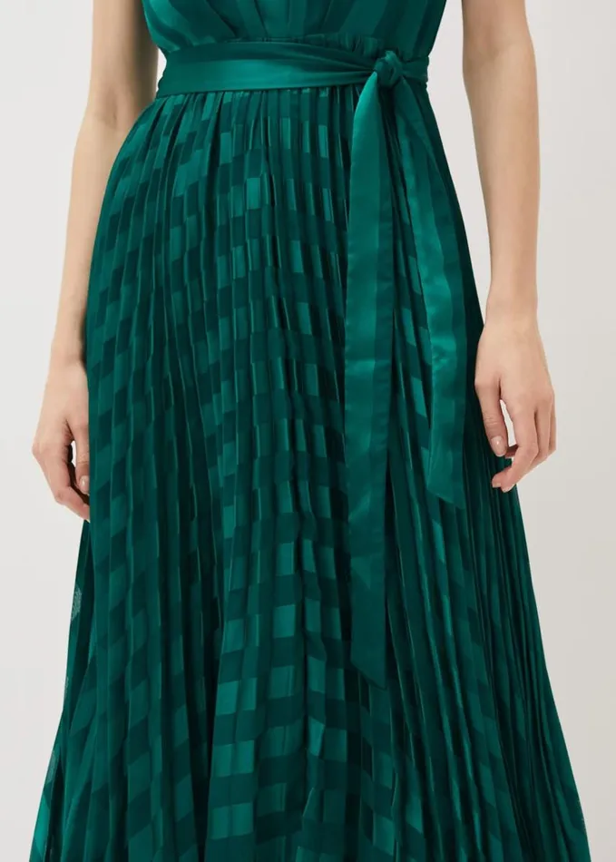 Phase Eight Beverley Stripe Jacquard Midaxi Dress Jade Women Dresses