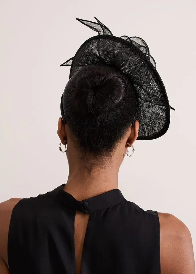Phase Eight Black Pearl Trim Mini Disc Black Women Fascinators and Hats