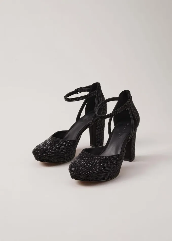 Phase Eight Black Sparkly Platform Heels Black Women Occasion Shoes