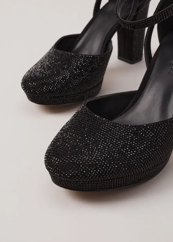 Phase Eight Black Sparkly Platform Heels Black Women Occasion Shoes