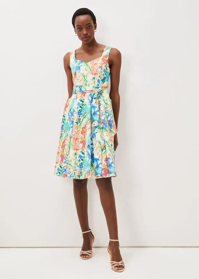 Phase Eight Blair Cotton Floral Dress Multicoloured Women Dresses