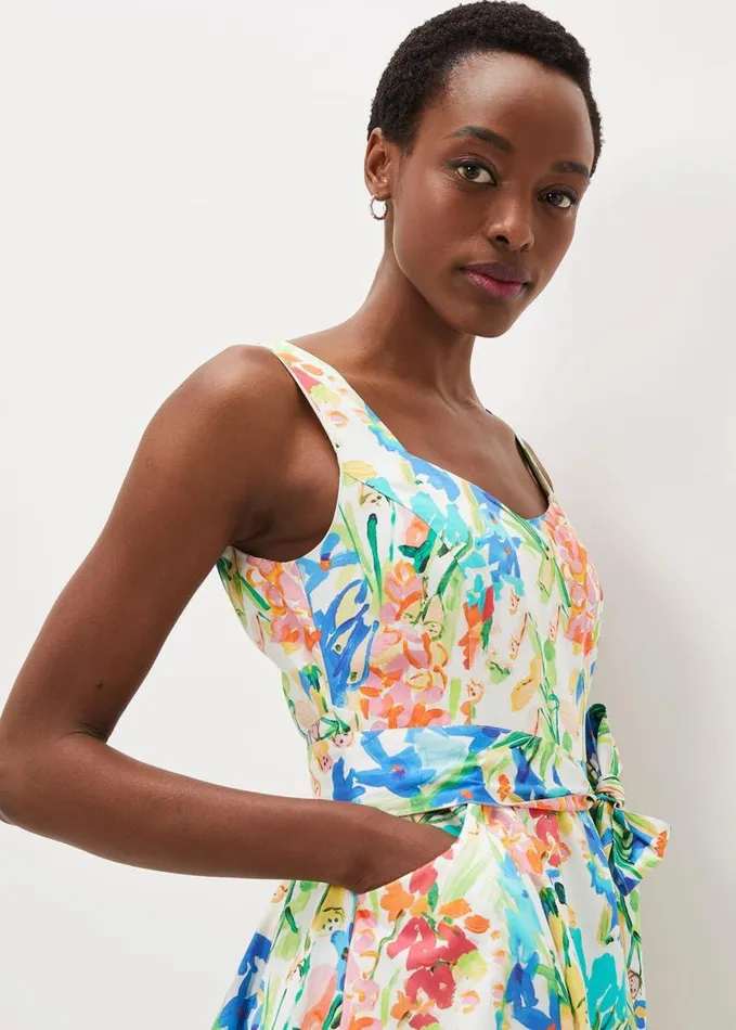 Phase Eight Blair Cotton Floral Dress Multicoloured Women Dresses