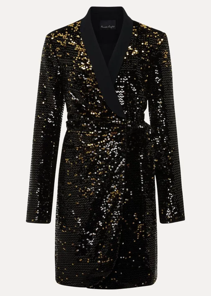 Phase Eight Brea Wrap Tuxe Sequin Dress Goldmulti Women Dresses