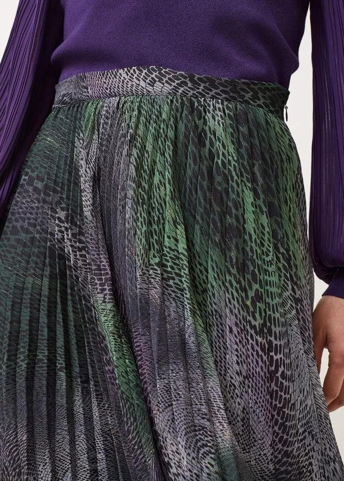 Phase Eight Camina Snake Print Pleated Maxi Skirt Blackmulti Women Skirts