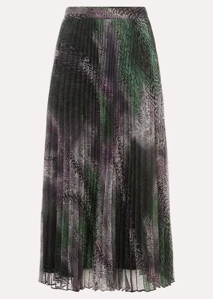 Phase Eight Camina Snake Print Pleated Maxi Skirt Blackmulti Women Skirts