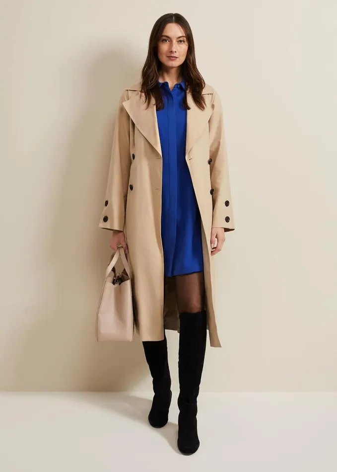 Phase Eight Cara Button Through Tunic Dress Blue Women Dresses