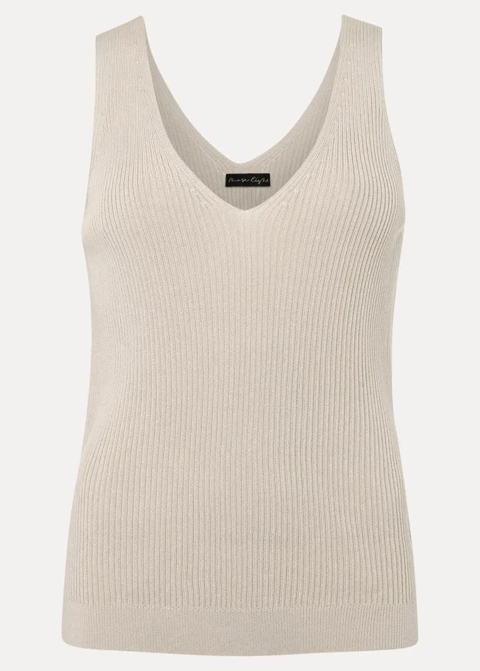 Phase Eight Caryl Ribbed Vest Top Stone Women Knitwear