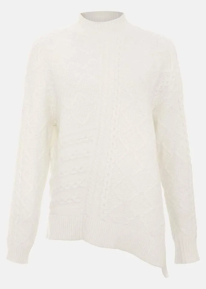 Phase Eight Casey Ivory Cable Jumper Winter White Women Knitwear