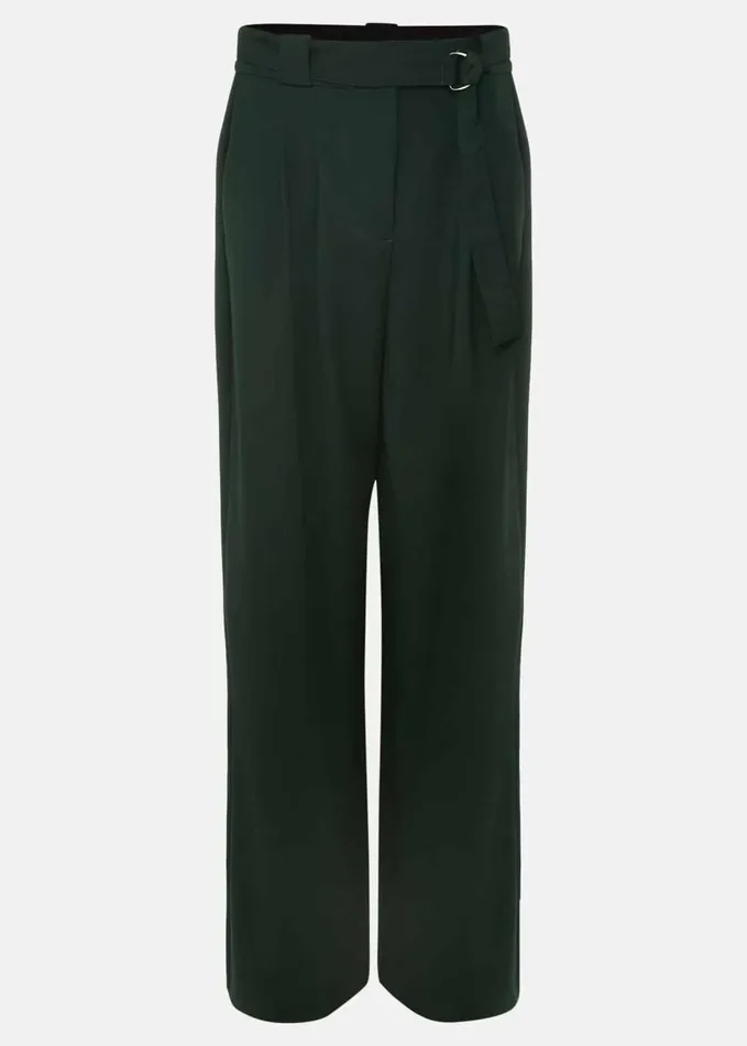 Phase Eight Catira Crepe Wide Leg Trousers Forest Green Women Trousers