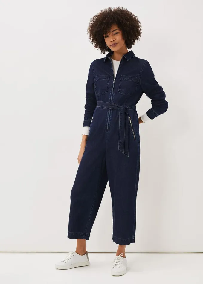 Phase Eight Cecile Denim Wide Leg Jumpsuit Denim Women Dresses