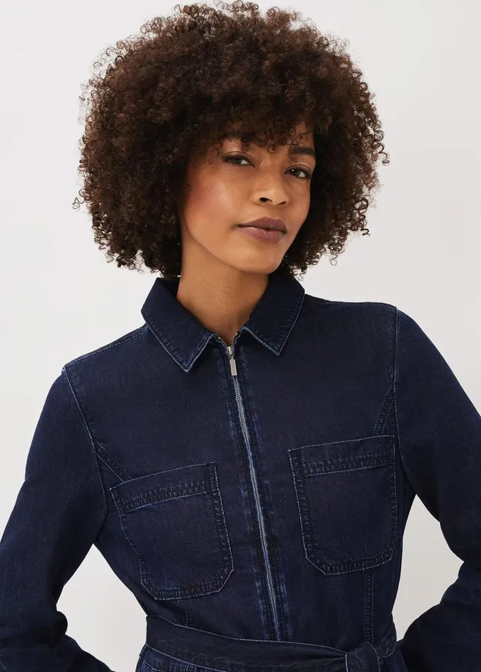 Phase Eight Cecile Denim Wide Leg Jumpsuit Denim Women Dresses