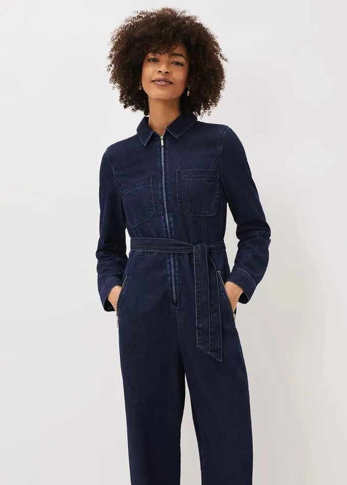 Phase Eight Cecile Denim Wide Leg Jumpsuit Denim Women Dresses