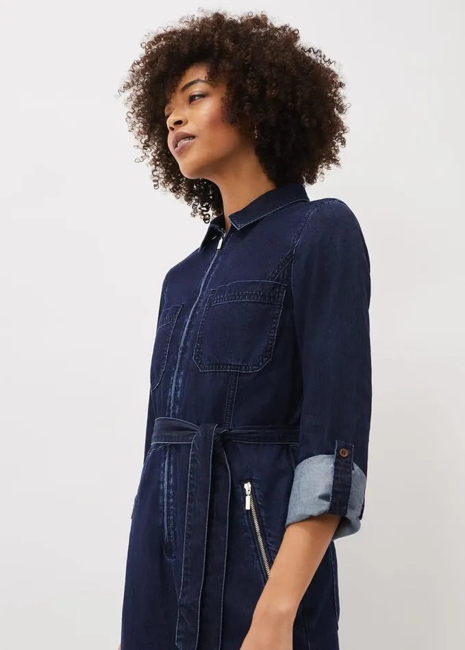 Phase Eight Cecile Denim Wide Leg Jumpsuit Denim Women Dresses