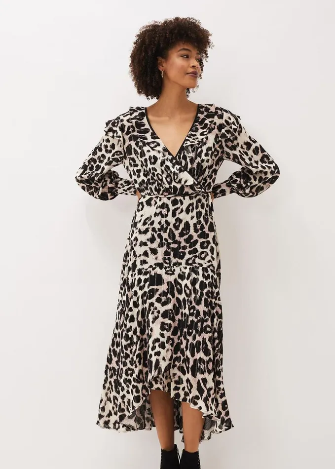 Phase Eight Chelsie Leopard Wrap Dress Multicoloured Women Dresses