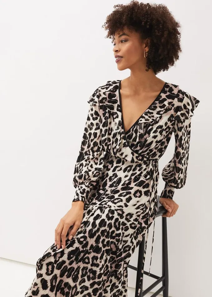 Phase Eight Chelsie Leopard Wrap Dress Multicoloured Women Dresses