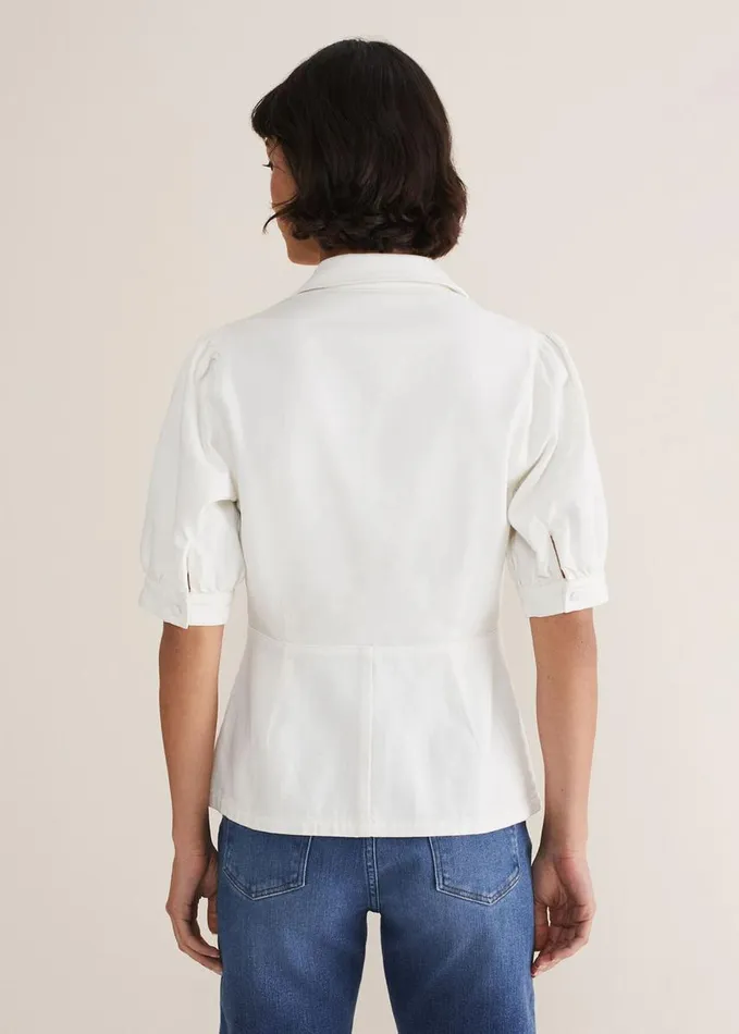 Phase Eight Cosette Denim Top White Women Shirts and Blouses