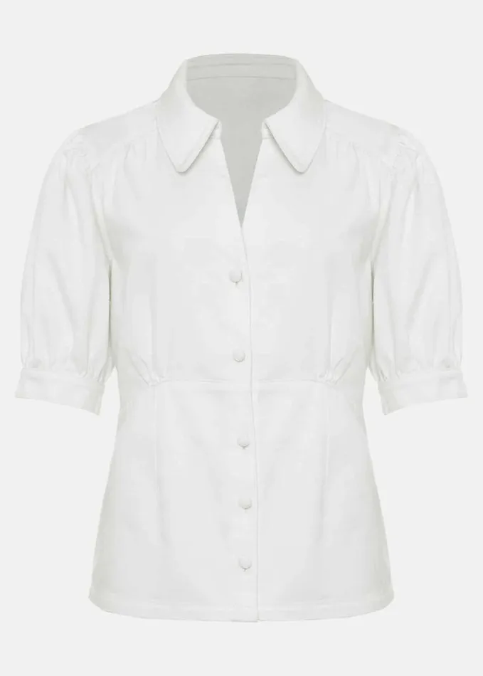 Phase Eight Cosette Denim Top White Women Shirts and Blouses