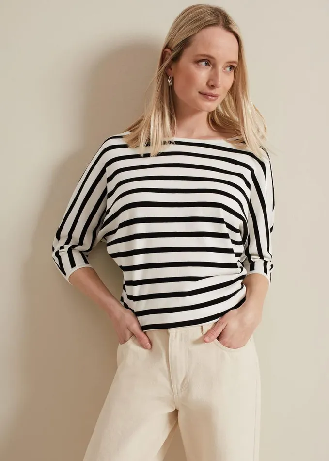 Phase Eight Cristine Knit Jumper Blackivory Women Knitwear