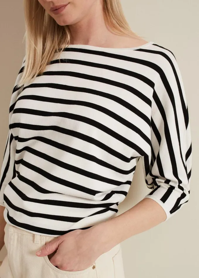 Phase Eight Cristine Knit Jumper Blackivory Women Knitwear
