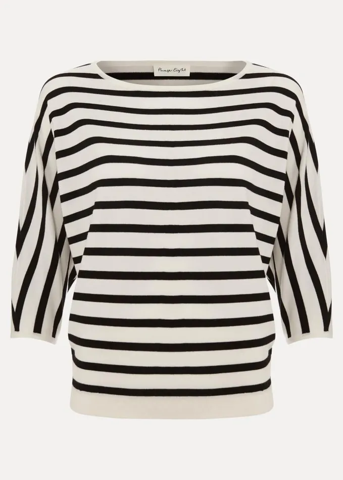 Phase Eight Cristine Knit Jumper Blackivory Women Knitwear