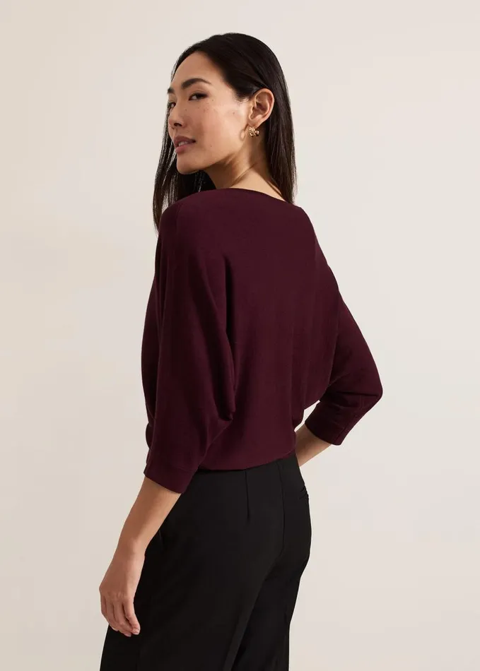 Phase Eight Cristine Knit Jumper Wine Women Knitwear