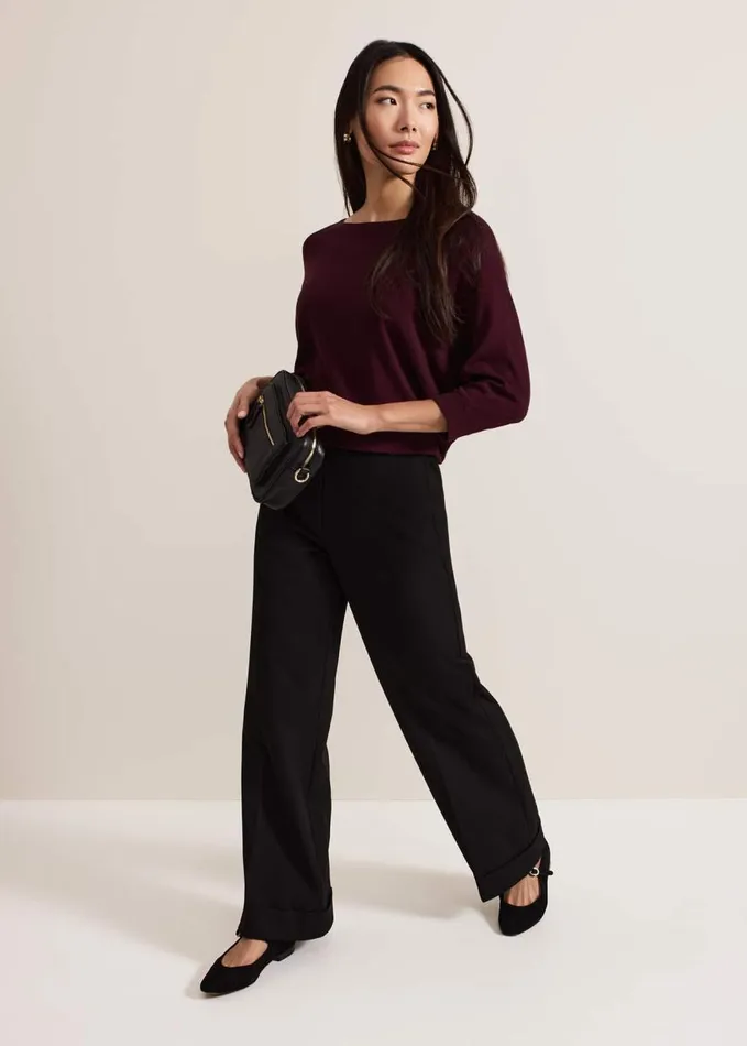 Phase Eight Cristine Knit Jumper Wine Women Knitwear