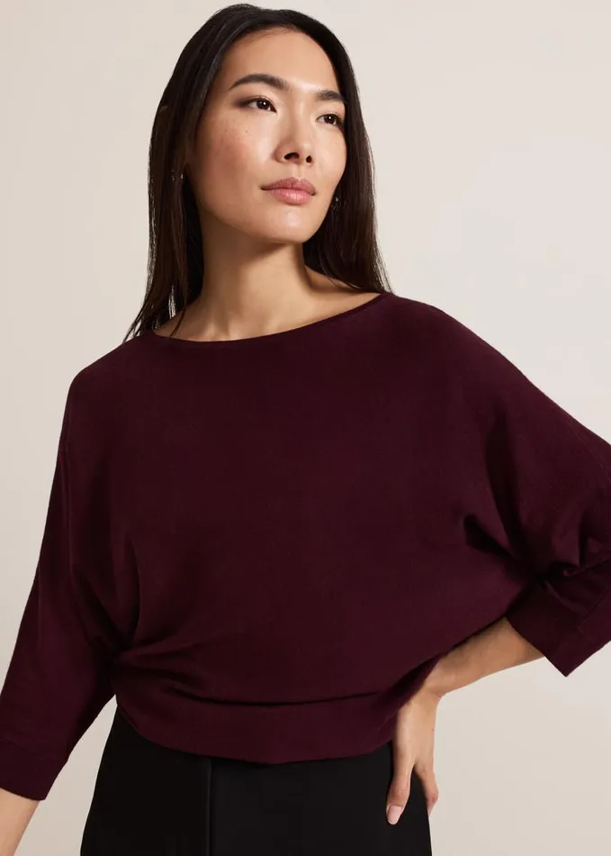 Phase Eight Cristine Knit Jumper Wine Women Knitwear